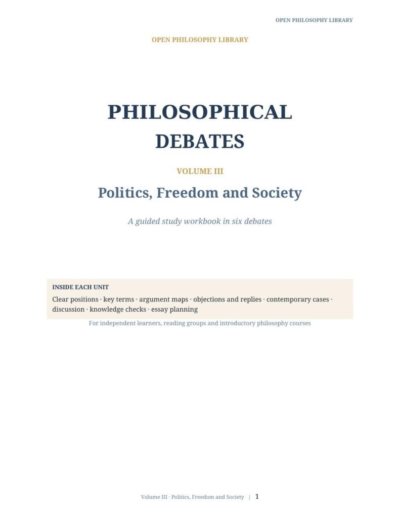Philosophical Debates Volume III: Politics, Freedom and Society cover