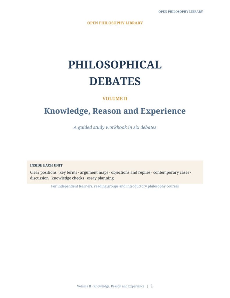 Philosophical Debates Volume II: Knowledge, Reason and Experience cover